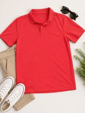 Boys Nautica Vibrant Red School Uniform|Polo Shirt Size L/G 14/16 NWOT